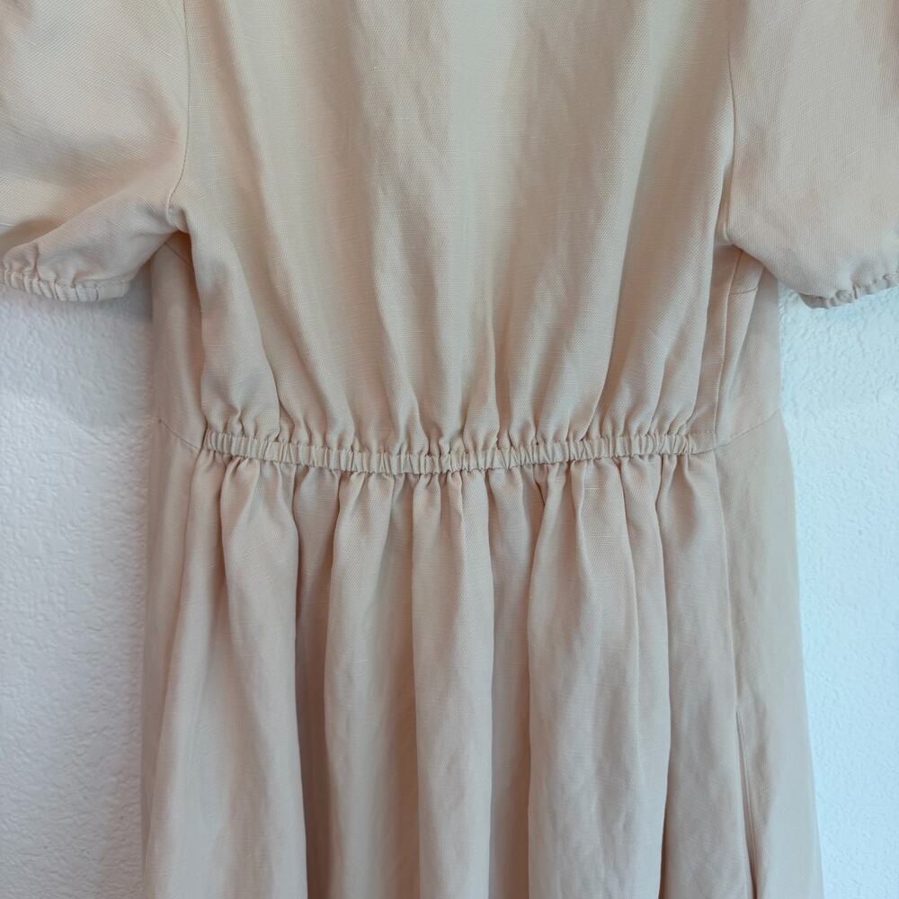 Hatch Maternity linen Dress Tisha Ruffle Hem Midi Dress Small (2-4) Ivory cream - Picture 3 of 10